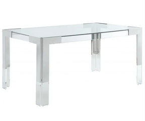 Casper Dining Table Acrylic And Chrome - 717-T | Meridian