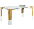 Casper Dining Table Acrylic And Gold - 715-T | Meridian