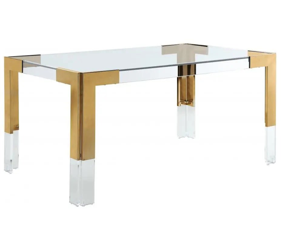 Casper Dining Table Acrylic And Gold - 715 - T | Meridian - 715 - T - Home Elegance USA - 1