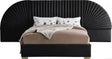Cleo Velvet King Bed In Black - Cleoblack-K | Meridian