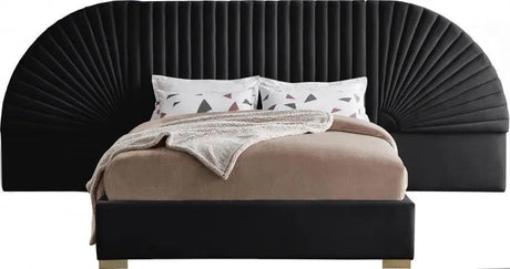 Meridian Furniture - Cleo Velvet King Bed In Black - Cleoblack-K