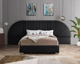 Meridian Furniture - Cleo Velvet King Bed In Black - Cleoblack-K