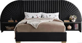 Meridian Furniture - Cleo Velvet King Bed In Black - Cleoblack-K