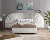 Meridian Furniture - Cleo Velvet King Bed In Cream - Cleocream-K