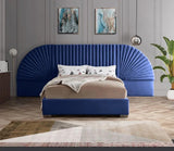 Meridian Furniture - Cleo Velvet King Bed In Navy - Cleonavy-K