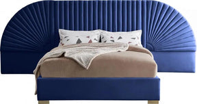 Cleo Velvet Queen Bed In Navy - Cleonavy-Q | Meridian