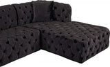 Meridian Furniture - Coco 3 Piece Sectional In Black - 676Black-Sectional