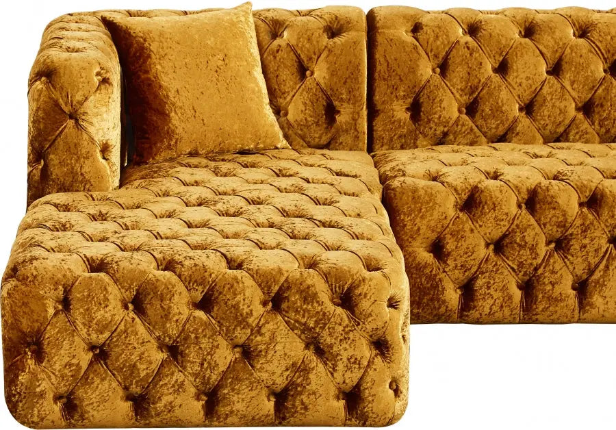 Meridian Furniture - Coco 3 Piece Sectional In Gold - 676Gold-Sectional