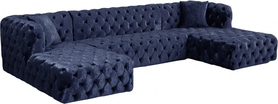 Meridian Furniture - Coco 3 Piece Sectional In Navy - 676Navy-Sectional