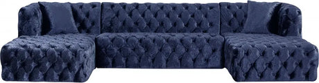 Meridian Furniture - Coco 3 Piece Sectional In Navy - 676Navy-Sectional