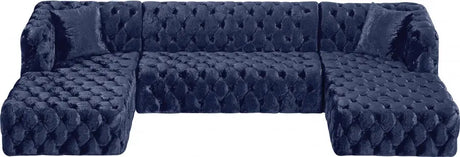 Meridian Furniture - Coco 3 Piece Sectional In Navy - 676Navy-Sectional