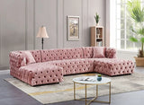 Meridian Furniture - Coco 3 Piece Sectional In Pink - 676Pink-Sectional