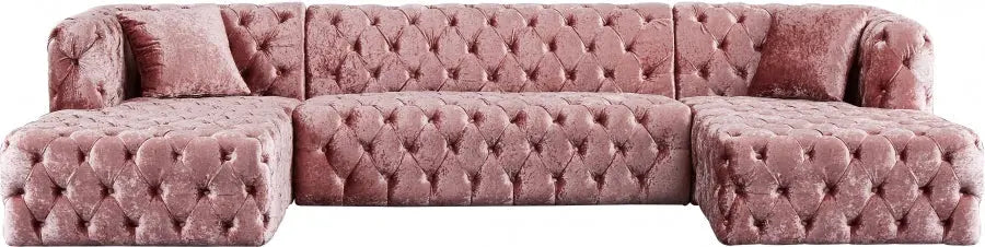 Meridian Furniture - Coco 3 Piece Sectional In Pink - 676Pink-Sectional