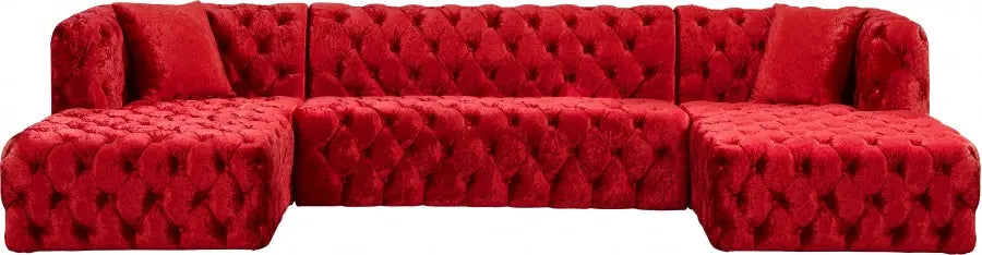 Meridian Furniture - Coco 3 Piece Sectional In Red - 676Red-Sectional