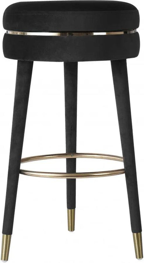 Meridian Furniture - Coral Velvet Swivel Bar Stool In Black - 702Black-C