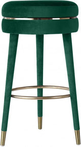 Meridian Furniture - Coral Velvet Swivel Bar Stool In Green - 702Green-C