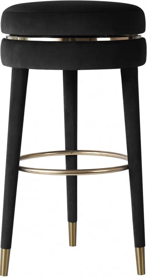 Meridian Furniture - Coral Velvet Swivel Counter Stool In Black - 701Black-C