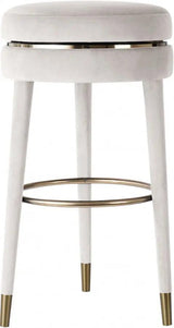 Meridian Furniture - Coral Velvet Swivel Counter Stool In Cream - 701Cream-C