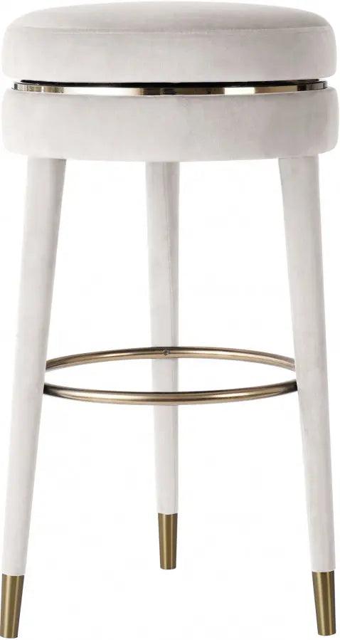 Meridian Furniture - Coral Velvet Swivel Counter Stool In Cream - 701Cream-C