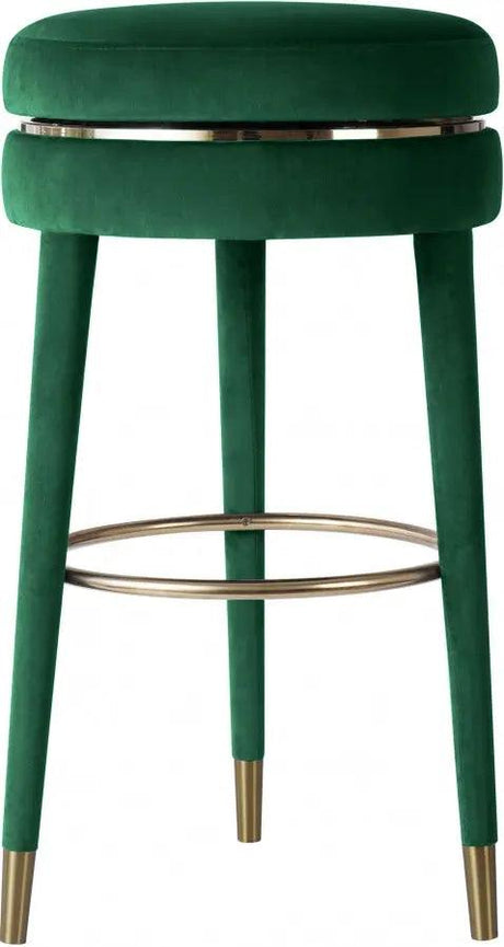 Meridian Furniture - Coral Velvet Swivel Counter Stool In Green - 701Green-C