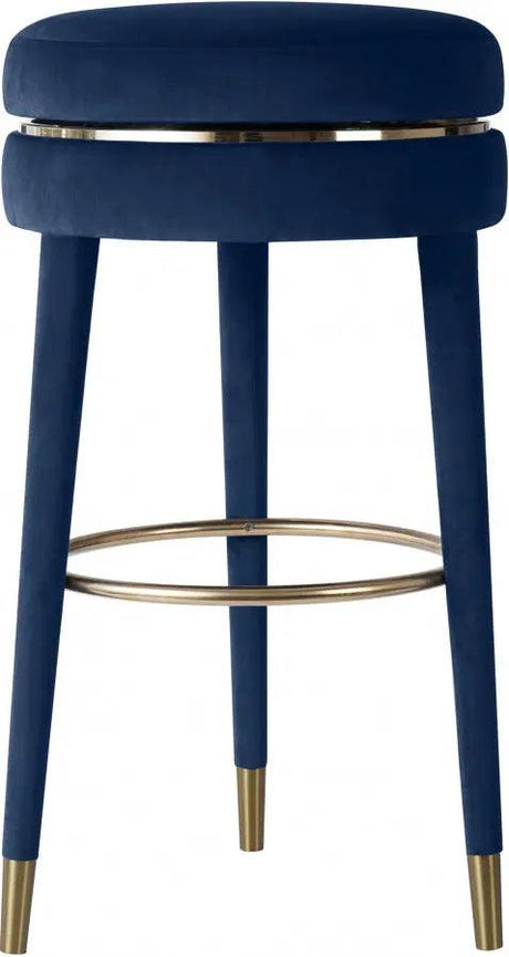 Meridian Furniture - Coral Velvet Swivel Counter Stool In Navy - 701Navy-C