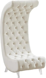 Crescent Velvet Chair In Cream - 568Cream - C | Meridian - 568Cream - C - Home Elegance USA - 1