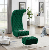 Crescent Velvet Chair In Green - 568Green - C | Meridian - 568Green - C - Home Elegance USA - 3