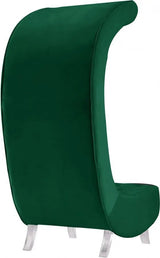 Crescent Velvet Chair In Green - 568Green - C | Meridian - 568Green - C - Home Elegance USA - 4