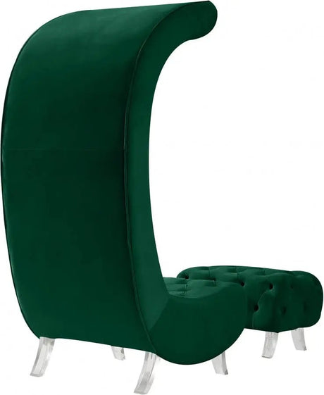 Crescent Velvet Chair In Green - 568Green - C | Meridian - 568Green - C - Home Elegance USA - 5