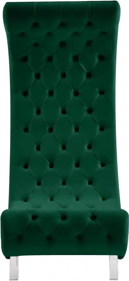 Crescent Velvet Chair In Green - 568Green - C | Meridian - 568Green - C - Home Elegance USA - 7