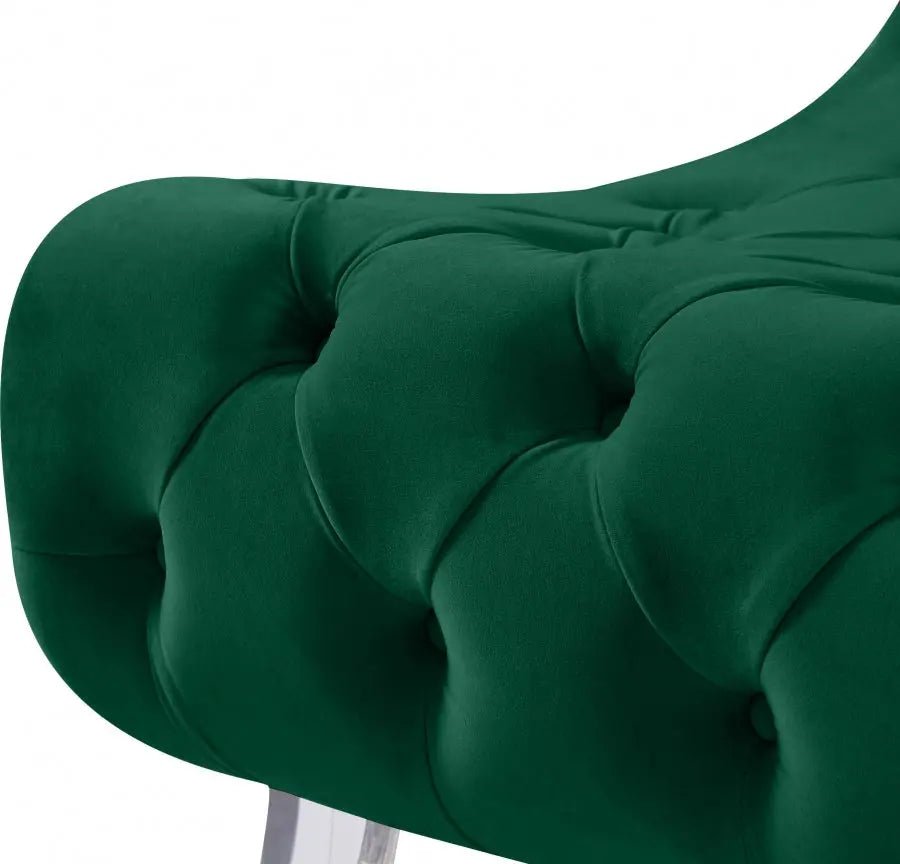 Crescent Velvet Chair In Green - 568Green - C | Meridian - 568Green - C - Home Elegance USA - 8