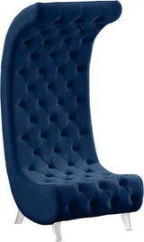 Crescent Velvet Chair In Navy - 568Navy - C | Meridian - 568Navy - C - Home Elegance USA - 1