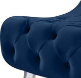 Crescent Velvet Chair In Navy - 568Navy - C | Meridian - 568Navy - C - Home Elegance USA - 8