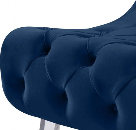 Crescent Velvet Chair In Navy - 568Navy - C | Meridian - 568Navy - C - Home Elegance USA - 8