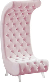 Crescent Velvet Chair In Pink - 568Pink - C | Meridian - 568Pink - C - Home Elegance USA - 1