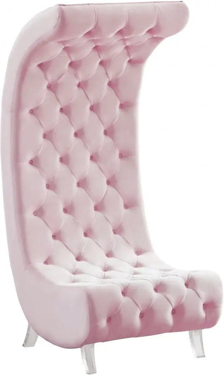 Crescent Velvet Chair In Pink - 568Pink - C | Meridian - 568Pink - C - Home Elegance USA - 1