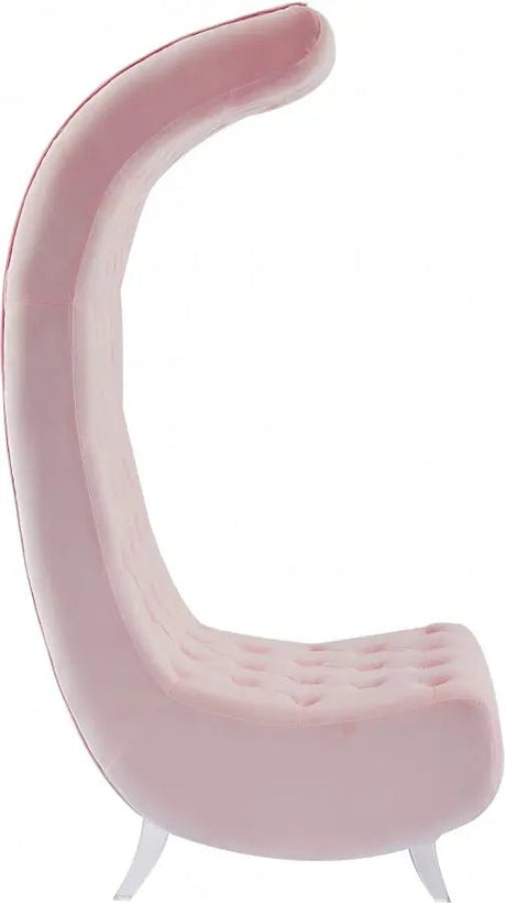 Crescent Velvet Chair In Pink - 568Pink - C | Meridian - 568Pink - C - Home Elegance USA - 7