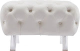 Crescent Velvet Ottoman In Cream - 568Cream - Ott | Meridian - 568Cream - Ott - Home Elegance USA - 4