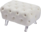 Crescent Velvet Ottoman In Cream - 568Cream - Ott | Meridian - 568Cream - Ott - Home Elegance USA - 5