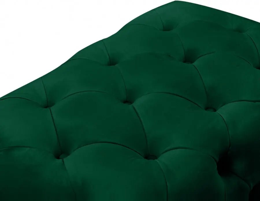 Crescent Velvet Ottoman In Green - 568Green - Ott | Meridian - 568Green - Ott - Home Elegance USA - 6