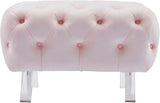 Meridian Furniture - Crescent Velvet Ottoman In Pink - 568Pink-Ott