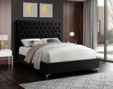 Meridian Furniture - Cruz Velvet King Bed In Black - Cruzblack-K