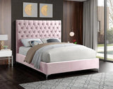 Meridian Furniture - Cruz Velvet King Bed In Pink - Cruzpink-K