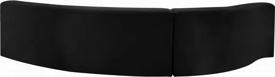 Curl Velvet 2 Piece Sectional In Black - 624Black - Sectional | Meridian - 624Black - Sectional - Home Elegance USA - 4