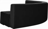 Curl Velvet 2 Piece Sectional In Black - 624Black - Sectional | Meridian - 624Black - Sectional - Home Elegance USA - 6