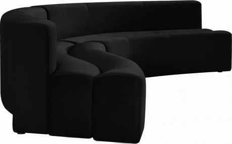 Curl Velvet 2 Piece Sectional In Black - 624Black - Sectional | Meridian - 624Black - Sectional - Home Elegance USA - 7