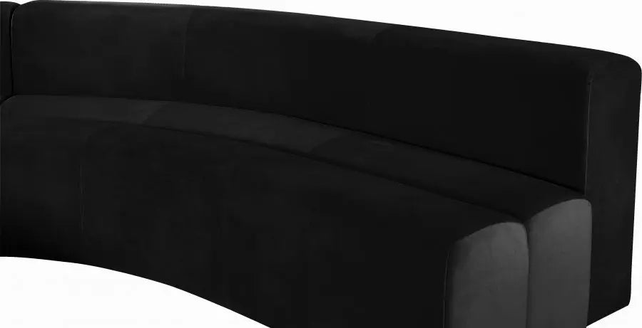 Curl Velvet 2 Piece Sectional In Black - 624Black - Sectional | Meridian - 624Black - Sectional - Home Elegance USA - 8