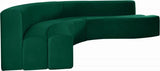 Curl Velvet 2 Piece Sectional In Green - 624Green - Sectional | Meridian - 624Green - Sectional - Home Elegance USA - 2