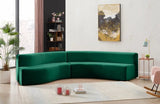 Curl Velvet 2 Piece Sectional In Green - 624Green - Sectional | Meridian - 624Green - Sectional - Home Elegance USA - 4