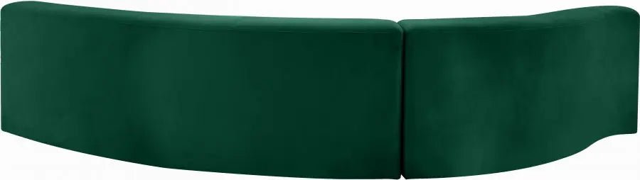 Curl Velvet 2 Piece Sectional In Green - 624Green - Sectional | Meridian - 624Green - Sectional - Home Elegance USA - 5